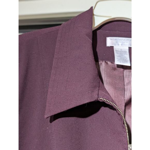 Worthington Works Stretch Separate Burgundy Fully Lined Blazer Womens Sz 18 - Picture 5 of 10